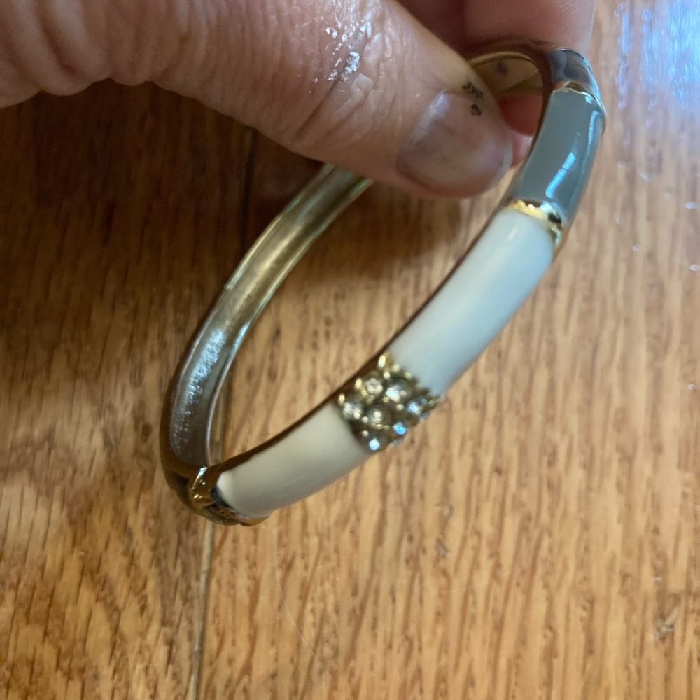 Gold, Black, Gray, White Hinged Bangle Bracelet NWOT by Sequin from Nordstrom